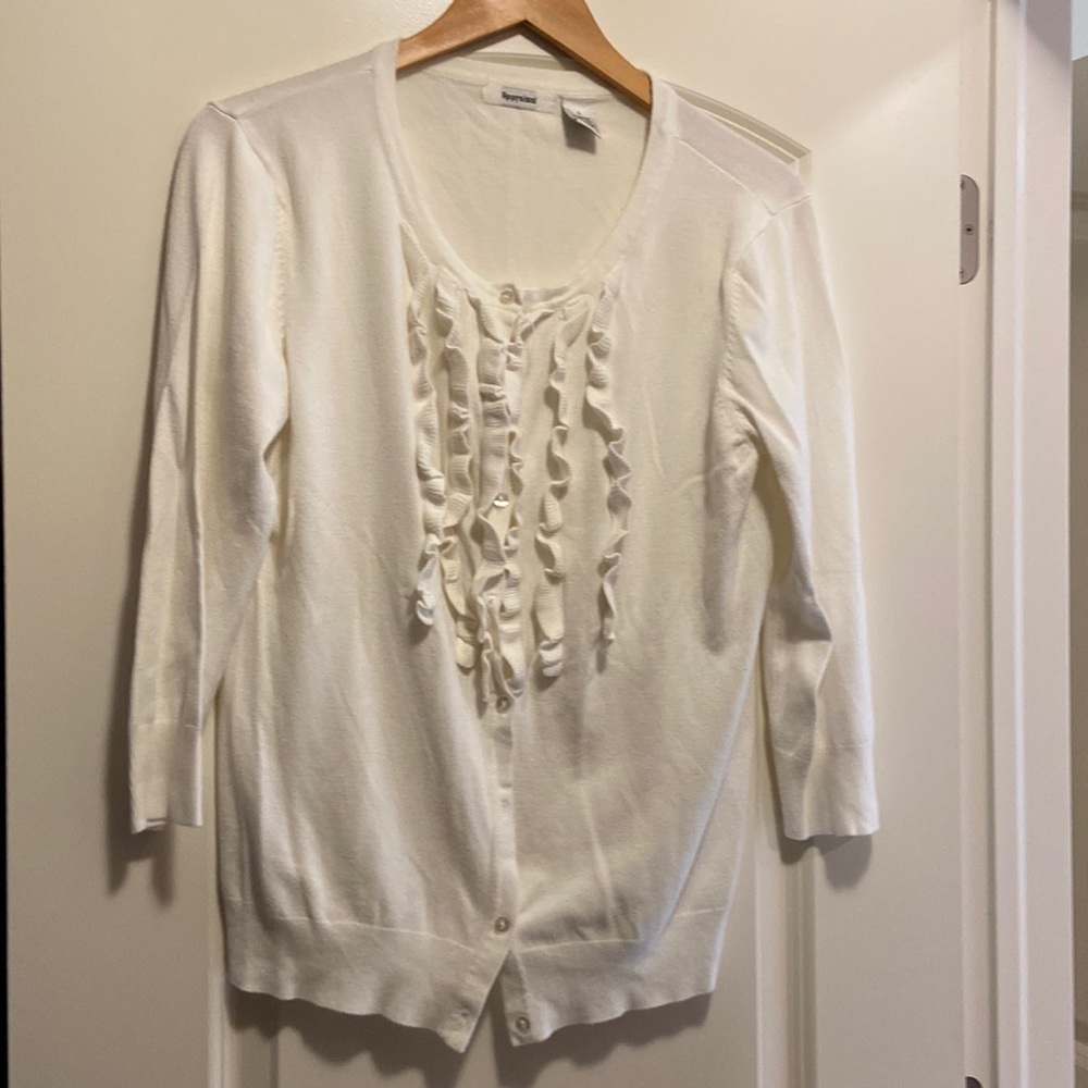 Womens button up sweater/too